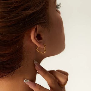 Women's earrings Hoop Hearth steel 316L gold